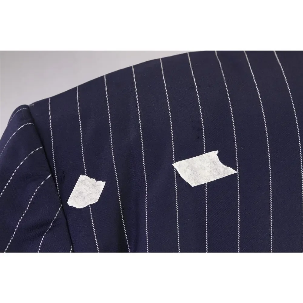 Ralph Lauren Purple Label Navy Blue Pinstripe 2-Btn Suit Jacket Blazer 42L